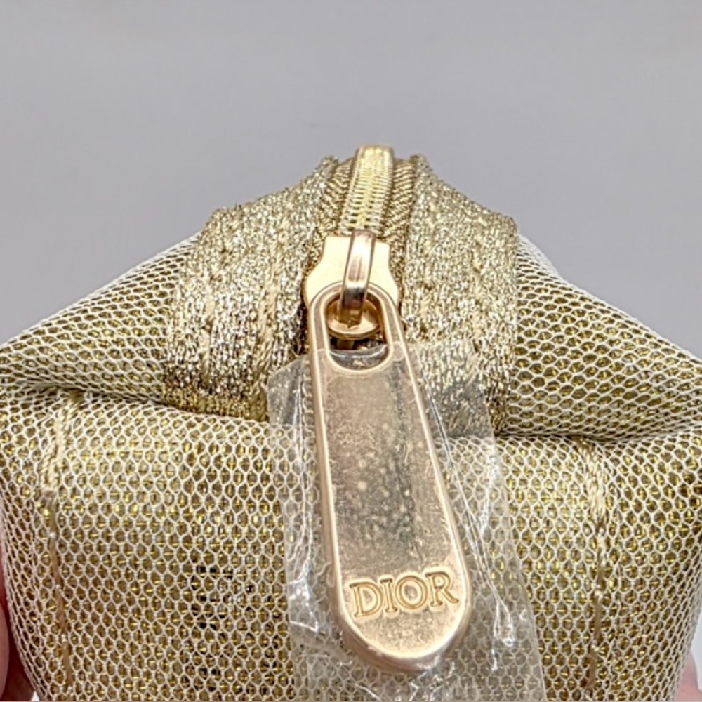 Dior Gold Star Holiday Glam Travel Cosmetic Makeup Pouch NWB GWP - Picture 3 of 8